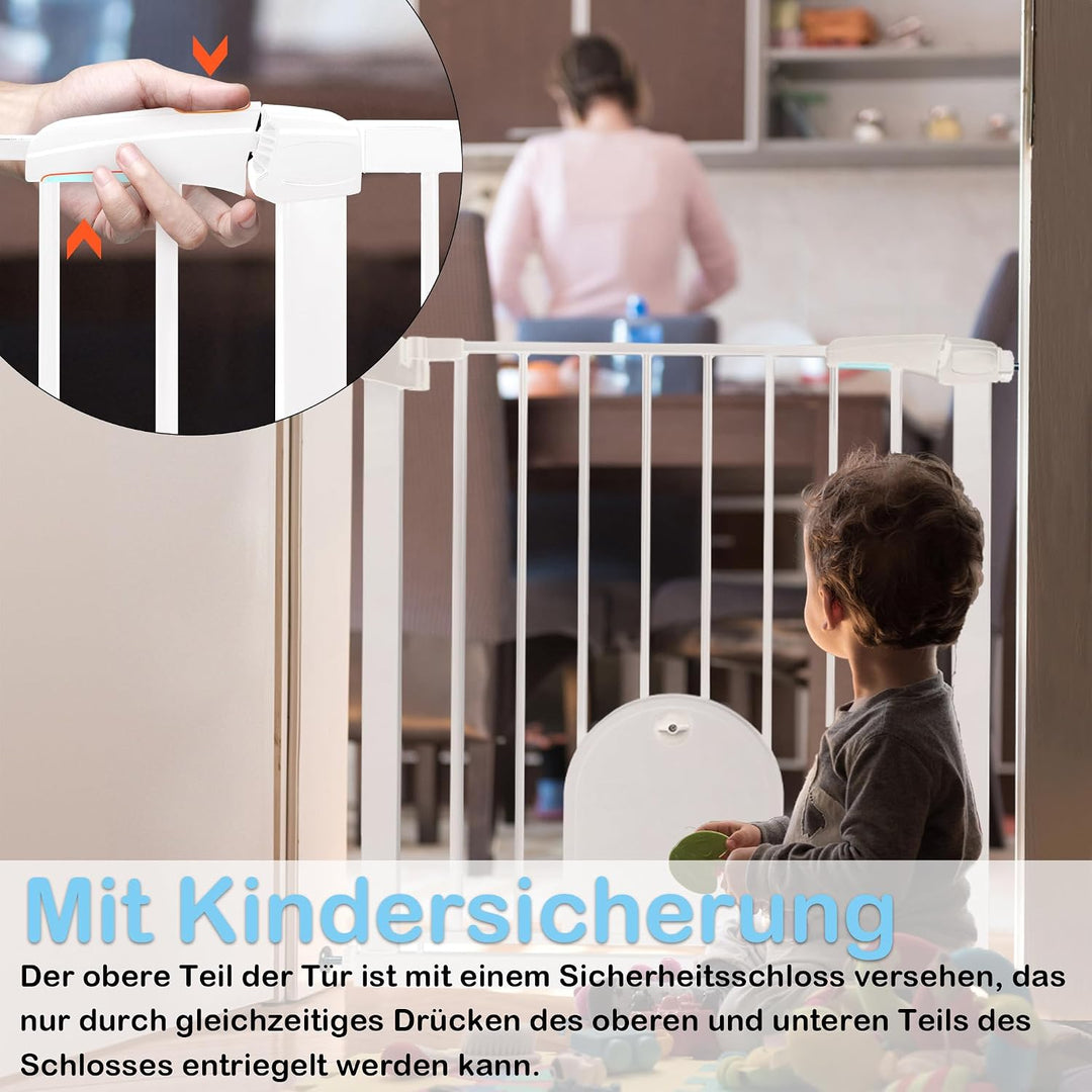 Türschutzgitter Ohne Bohren Treppengitter für Kinder 95-105cm breit, Auto-Close Baby Türgitter Trepp