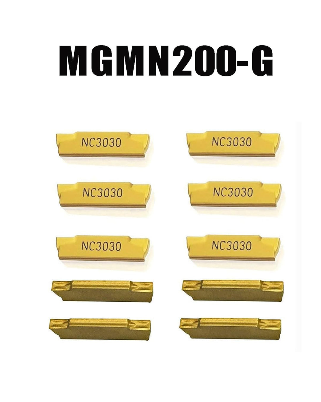 Hunricho10pc MGMN200 Hartmetalleinsätze Nutenfräseinsätze 2mm Breite Hartmetalleinsätze mit MGIVR 20