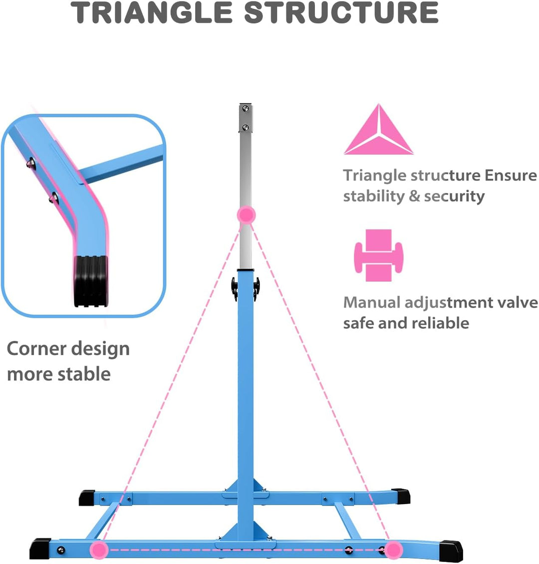 Mosebears Gymnastikstange, Heimgymnastikausrüstung für Kinder im Alter von 3–15 Jahren, stabile Stah