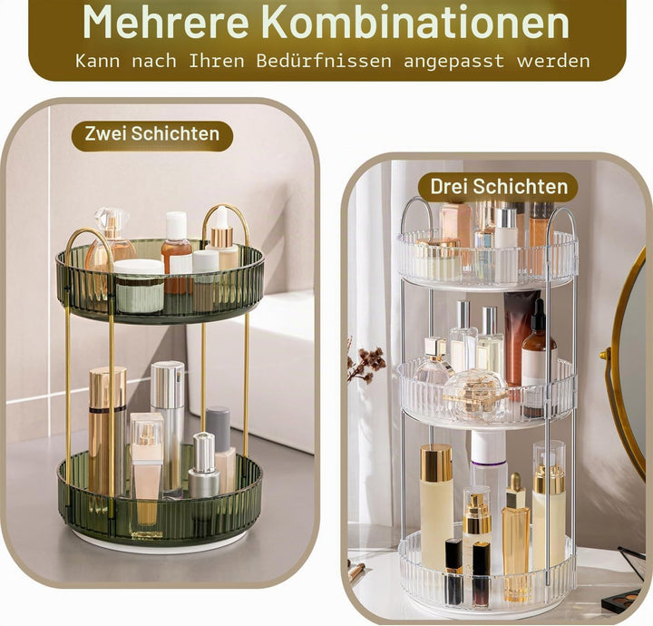 Make Up Organizer Drehbar,Schminktisch Organizer Rund,badezimmer organizer,Parfüm Regal,Beauty Organ