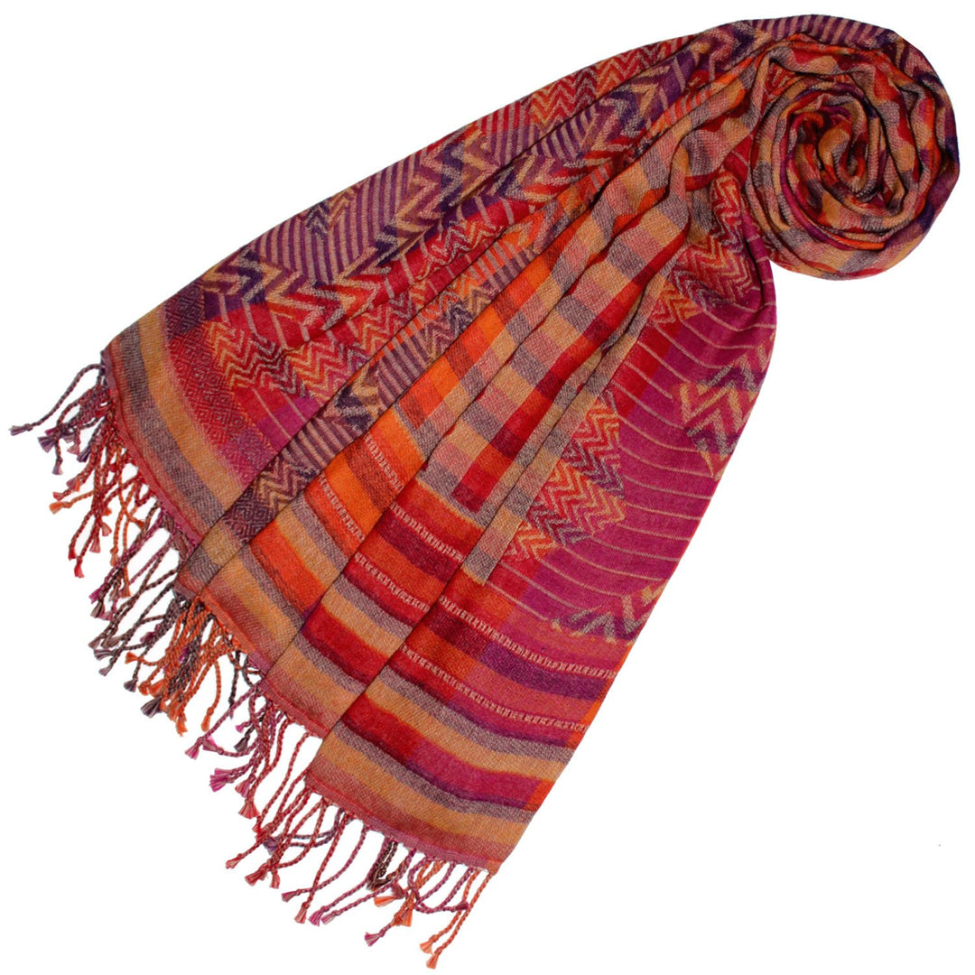 Lorenzo Cana Damenschal Pashmina Schaltuch aus 90% Baumwolle mit 10% Wolle Stola Damenschal Naturfas