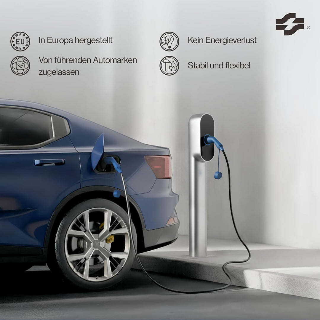 VOLDT Typ 2 Ladekabel 11 kW 16A, 3-phasig für EV Elektroautos PHEV, Typ 2 zu typ 2 Modus 3 Ladekabel