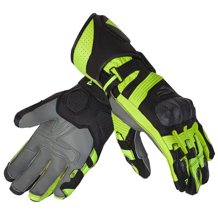 REBELHORN Fighter Motorradhandschuhe Herren | Känguru und Ziegenleder | Knöchel- und Fingerschutz |