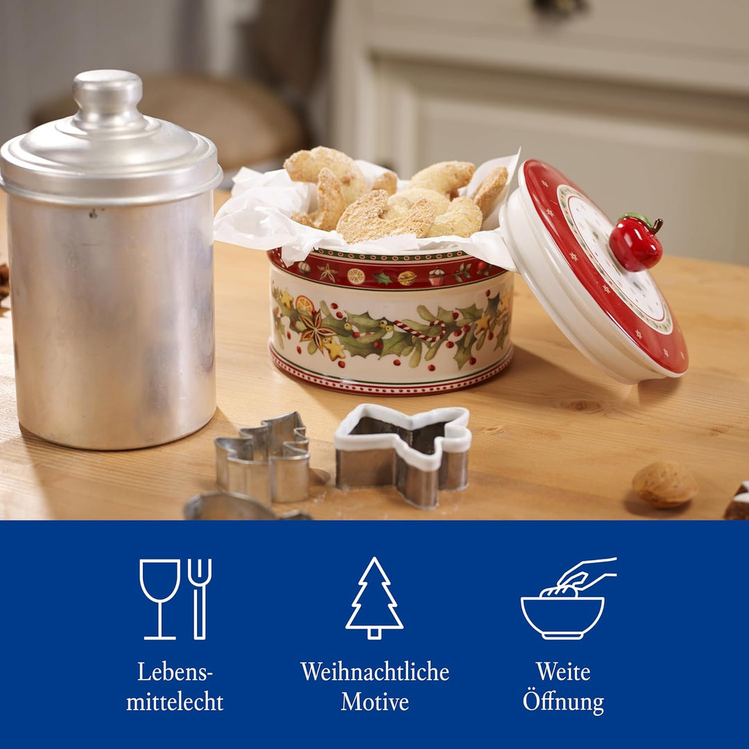 Villeroy & Boch - Winter Bakery Delight Mittelgrosse Vorratsdose, Gebäckdose Weihnachten, Keramik Ke