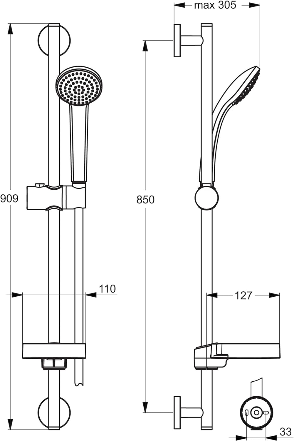 Ideal Standard B9502AA Idealrain Brausekombination Aufputz