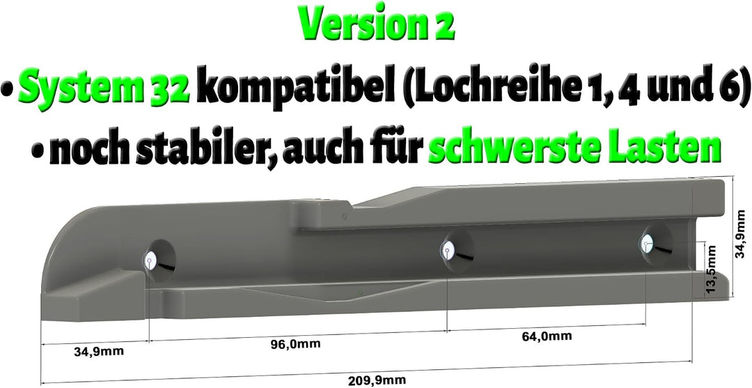 Schienen- Schubladensystem (2 Paar) für Festool Systainer sys3, 2 Paar