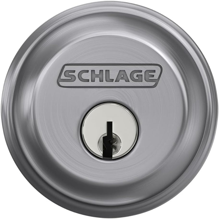 SCHLAGE B60N626 Deadbolt with Standard Trim Keyed 1 Side, Highest Residential Security, Satin Chrome