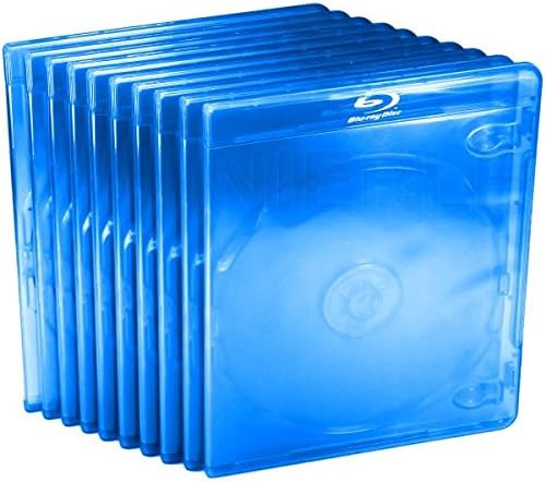 Nierle Elite Blu-ray Hülle, Slim 6 mm, Maschinen-pack-Qualität, Transparent, Blau, 10 Stück