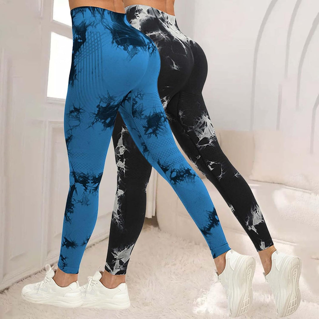 2PC Coreex Scrunch Leggings Anti Cellulite Sport 3D Leggings Damen High Waist Lange Blickdicht Kompr
