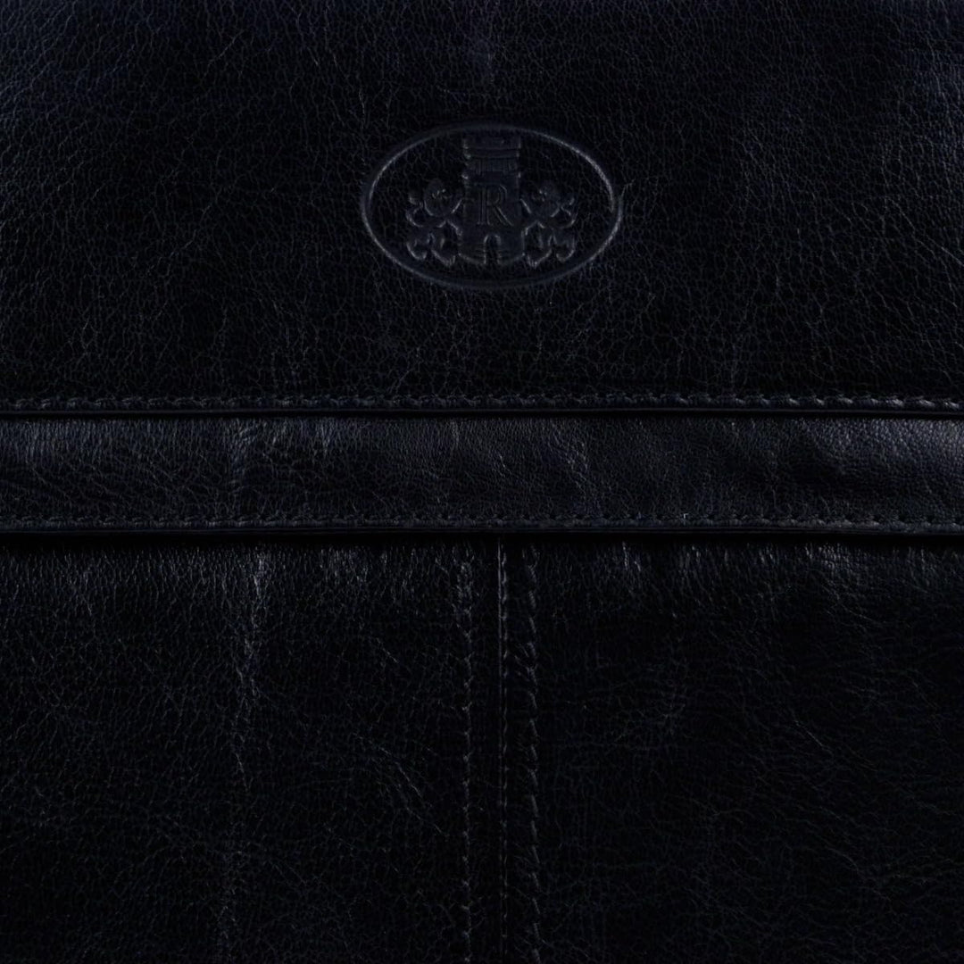 Rowallan Of Scotland Unisex-Umhängetasche aus der Supatra-Reihe, Leder Schwarz, Schwarz