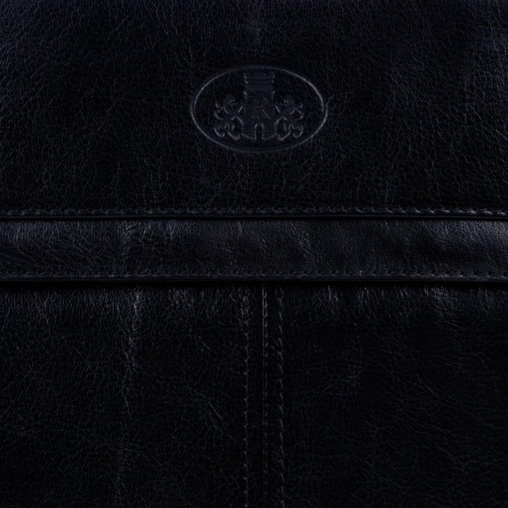 Rowallan Of Scotland Unisex-Umhängetasche aus der Supatra-Reihe, Leder Schwarz, Schwarz