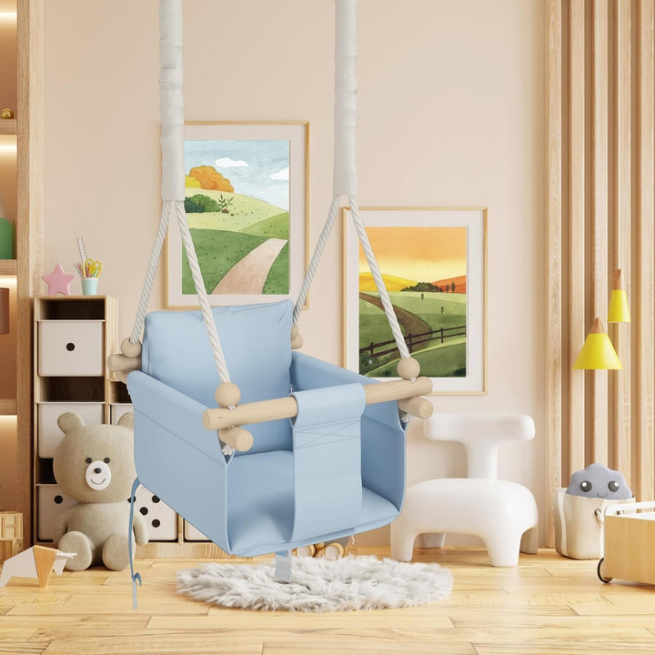 MAMOI® Babyschaukel, Baby schaukel Indoor, Kinderschaukel aus Holz, Holzschaukel für Kinder, Schauke