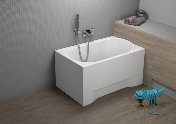 KOLMAN Badewanne MINI Rechteck 110x70 ohne Verkleidung, Ablaufgarnitur und Füssen Komplettset 3in1 P