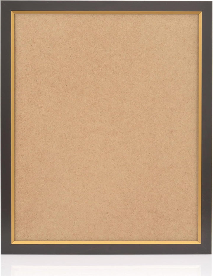 rahmengalerie24 Bilderrahmen 34x96 cm New New Elegance Rahmen schwarz Gold Holz Acrylglas ohne Passe