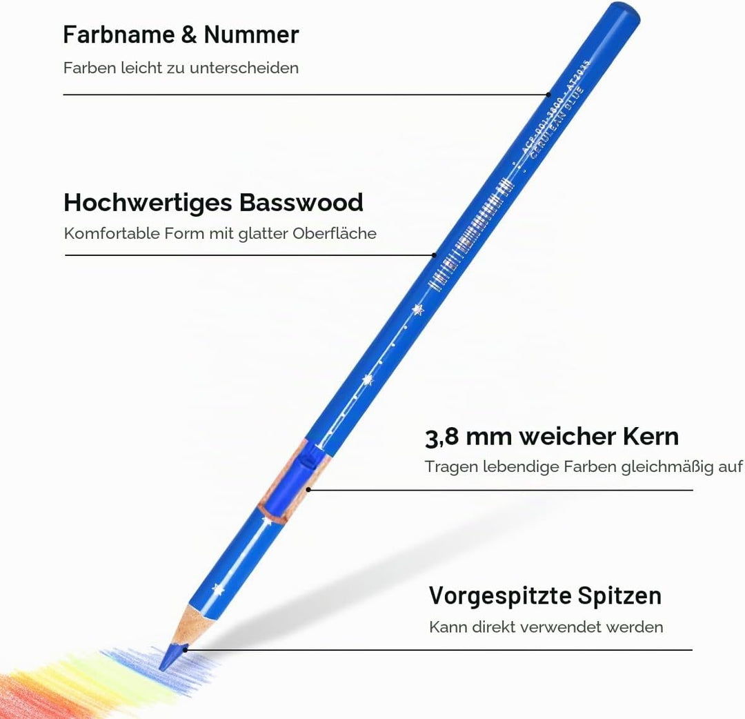 Arrtx 126 Buntstifte für Erwachsene Färbung, Premium Soft Core Buntstifte Set für Zeichnung Blending