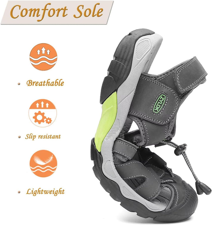 Herren Sandalen Leder Strand Trekkingsandalen Outdoorschuhe Sommer Wanderschuhe Männer Sport-Outdoor
