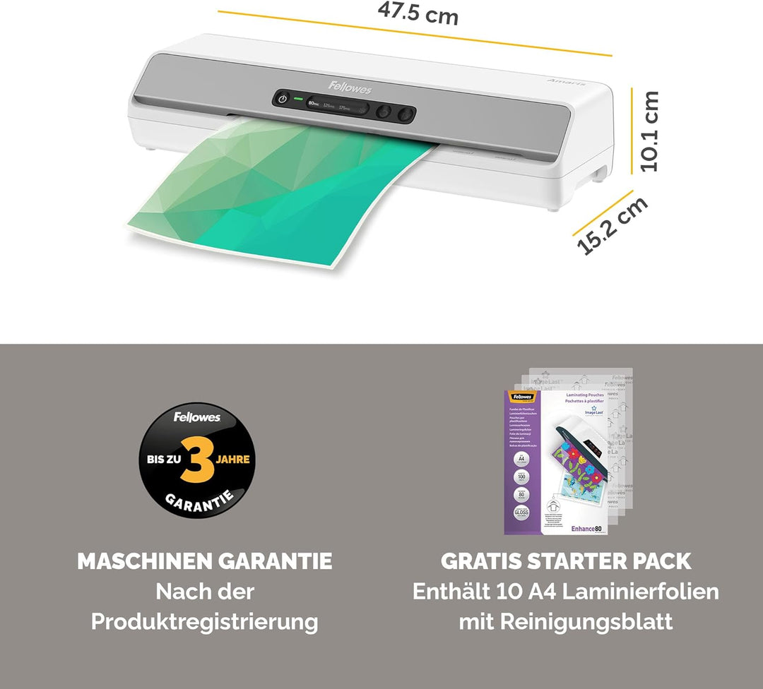 Fellowes Laminiergerät Amaris A3 - für Büro/Schule/Zuhause - nur 1 Minute Aufwärmzeit - für Heisslam