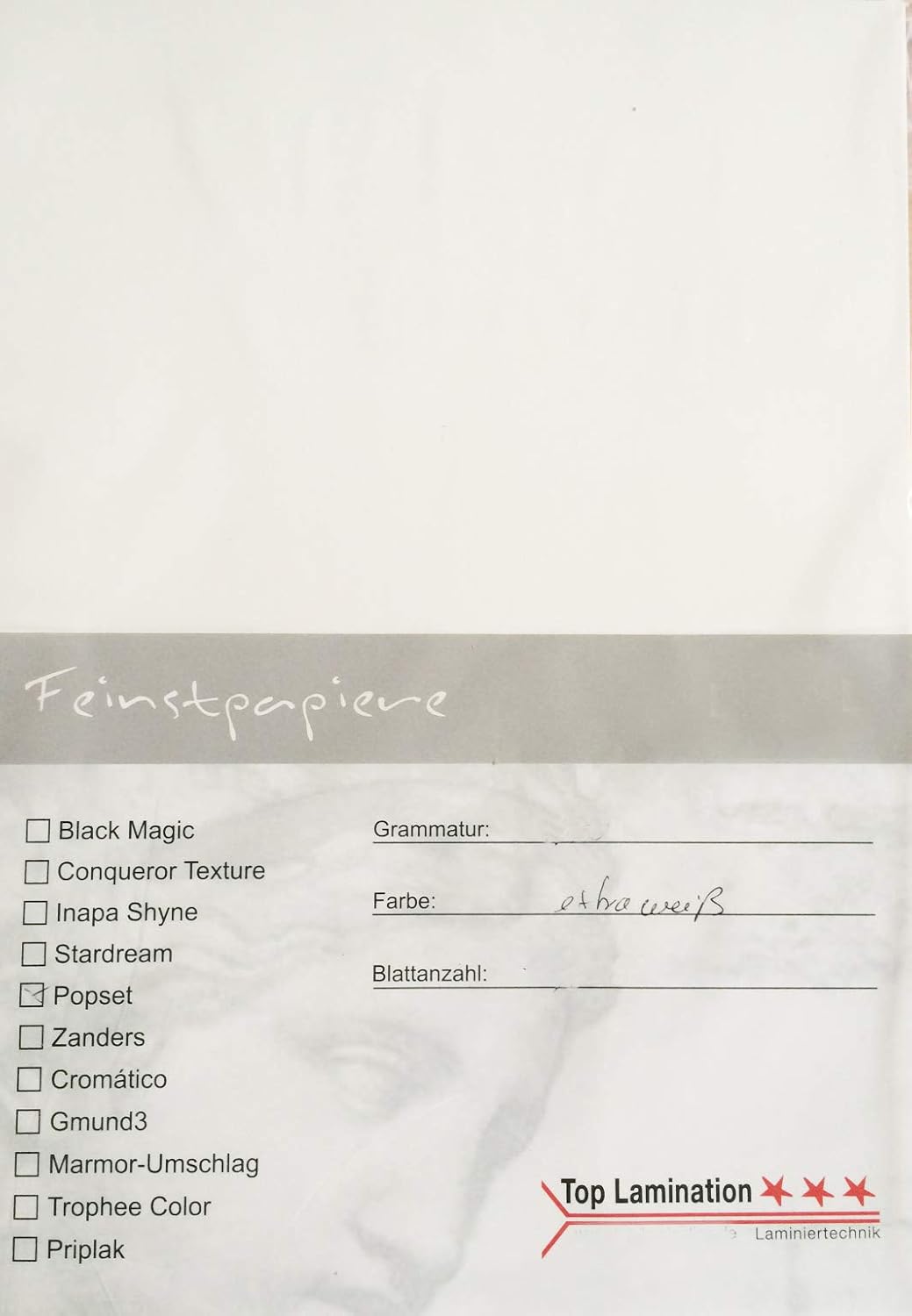 25 Blatt DIN A3 weisses Papier 170g/m² von Top Lamination Bastel-Ton-Karton