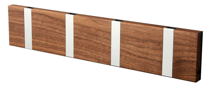 Knax Garderobe Waagerecht Walnuss (Geölt) 4 Haken, Grau