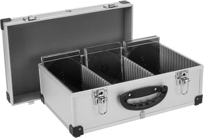 CD Koffer für 60 Standard CD Cases - 43 x 29 x 18,5 cm - Silber 60 CD's silber, 60 CD's silber