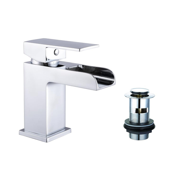 veebath Kinross chrom Wasserfall Mischbatterie, moderne Luxus Badezimmer Hebel Wasserhahn mit Pop Up