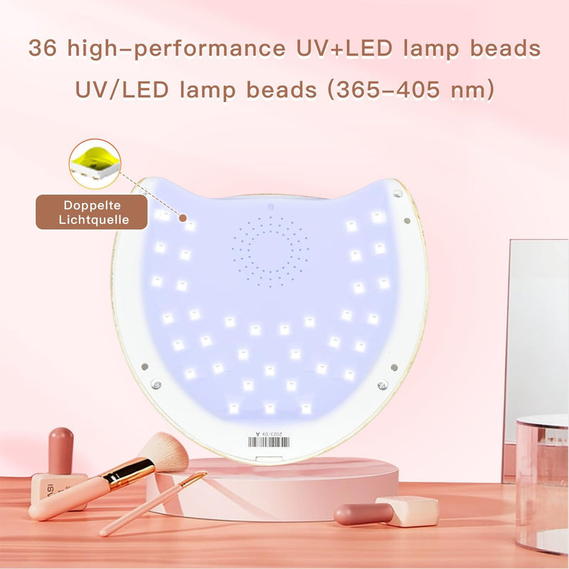 JCMaster UV Lampe für Gelnägel, Led Lampe Nägel mit 4 Timing-Modi mit LED Display-Platte, Nagellampe