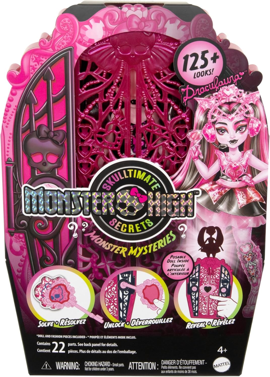 Monster High Skulltimate Secrets Puppen- und Accessoire-Set, Monster Mysteries Draculaura mit Kleide
