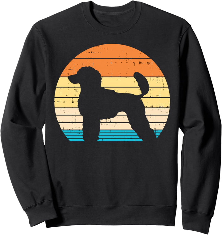 Poodle Silhouette Sunset Retro Animal Pet Dog Lover Gift Sweatshirt