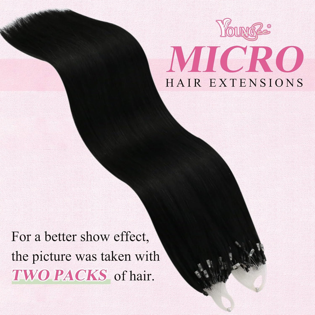 YoungSee Extensions Echthaar Microring Schwarz Microring Extensions Echthaar 1g Schwarz Microring Ha