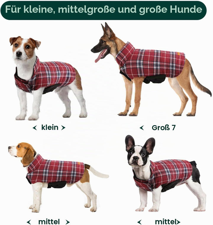 Kuoser Hundemantel Winter für Mittelgrosse und Grosse Hunde - Fleece Wasserdicht Warm Outdoor Jacke