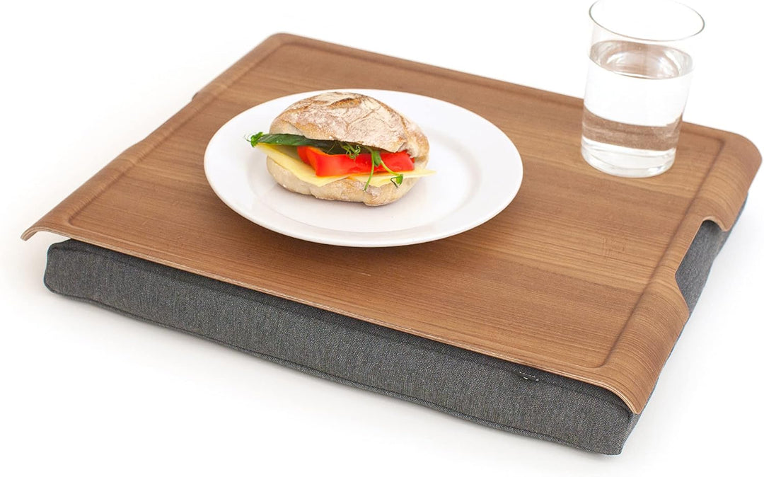 Bosign. Knietablett Laptray mit Sitzsack-Kissen für Laptop, Frühstück. Rutschfestes Tablett. Abnehmb