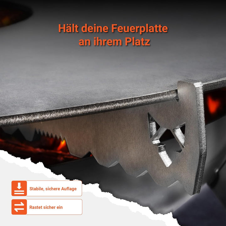 FENNEK Auflageleiste für Feuerplatten Ø 80 cm | Garantiert optimale Luftzufuhr und sicheren Halt | P