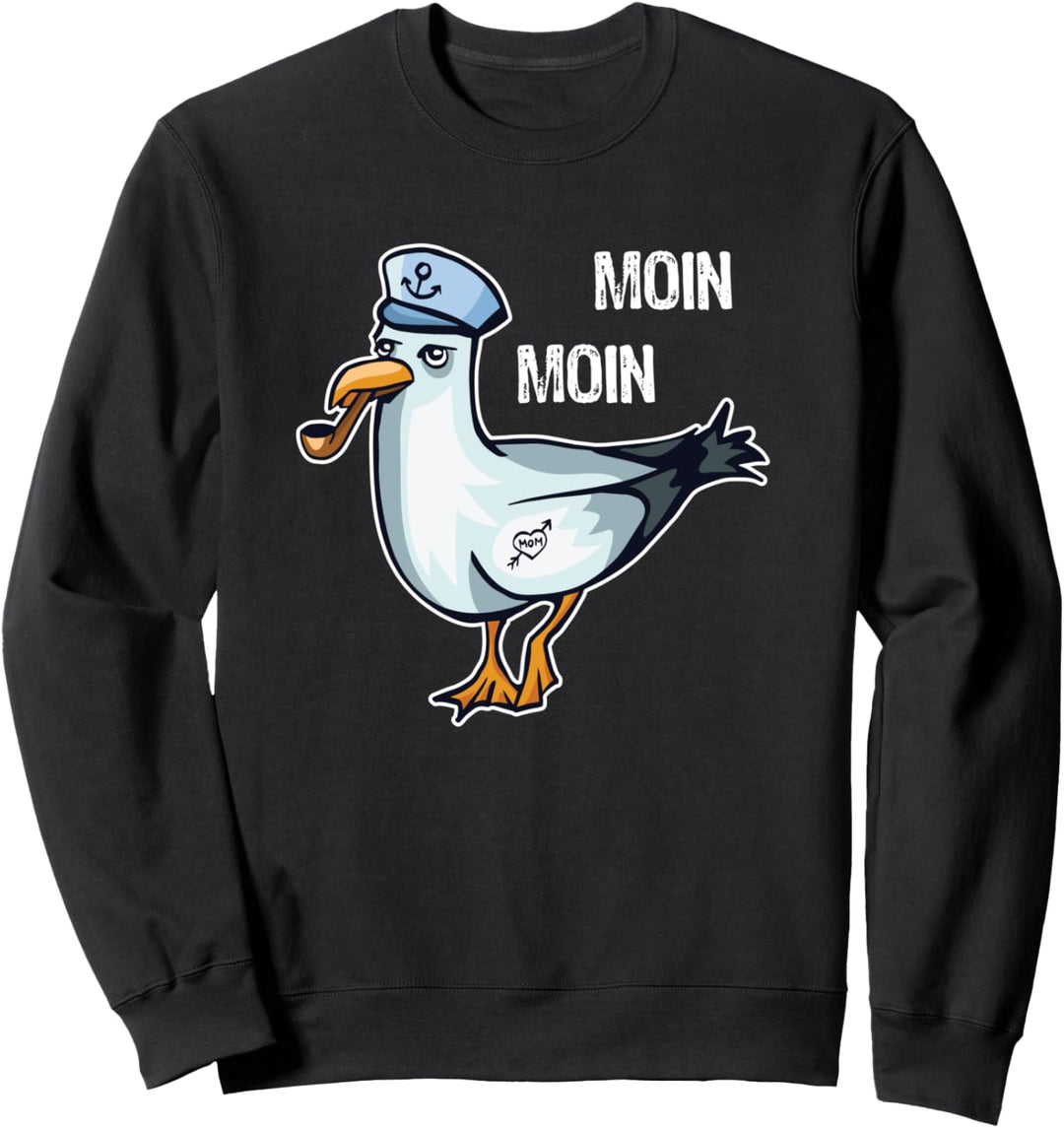 Moin Moin die norddeutsche Möwe Sweatshirt