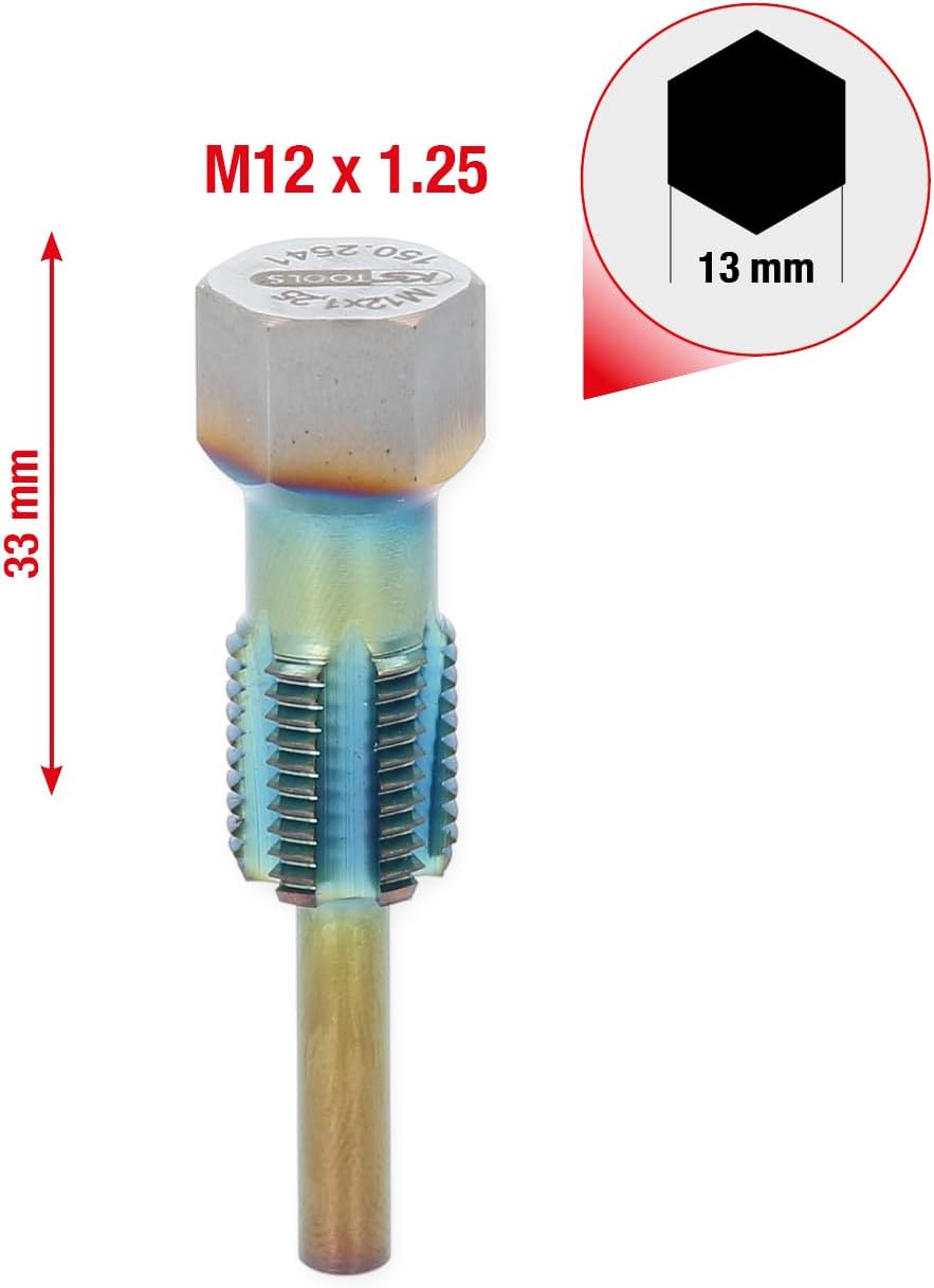 KS Tools 150.2541 Gewindeschneider mit Führungsbolzen für Temperatursensoren, M12x1,25