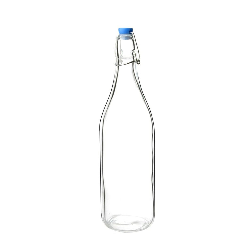 Olympia-Glasflaschen mit Stopfen, 1 Liter/35 oz (6er-Pack), klare, sichere Klappdeckel – für Wasser,