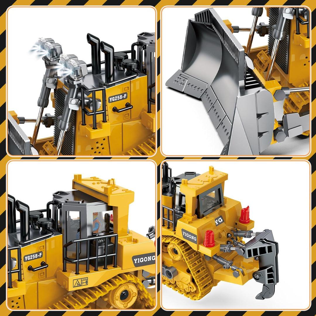 Ferngesteuertes Bagger Spielzeug,11CH,2,4GHz Bagger RC,680° Drehung,Mit Licht und Ton,Geeignet für J
