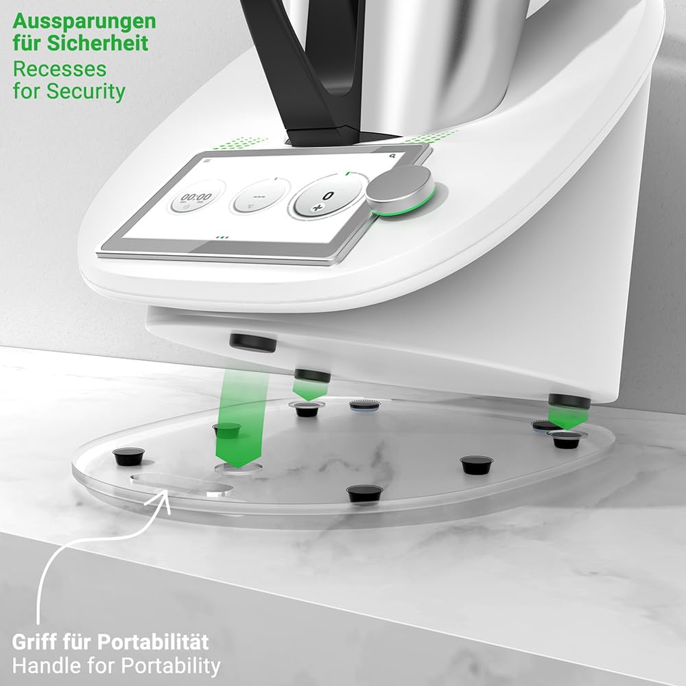 Gleitbrett für Thermomix TM6 TM5 Gleiter müheloses Verschieben Rollbrett aus Acryl - Transparent, Tr