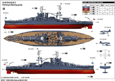 Trumpeter TRU03701 3701 Modellbausatz USS Arizona BB-39, Verschieden