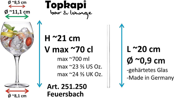 Topkapi Aperol Spritz Glas Feuersbach XL - 13-tlg Aperol Spritz Gläser, 700 ml, Profi-Glas Bleifreie