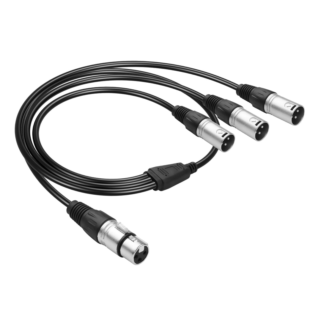 XLR zu 3 XLR Y Splitter Kabel,1 weiblich zu 3 männlich xlr Mikrofon Verlängerungskabel für Mischpult