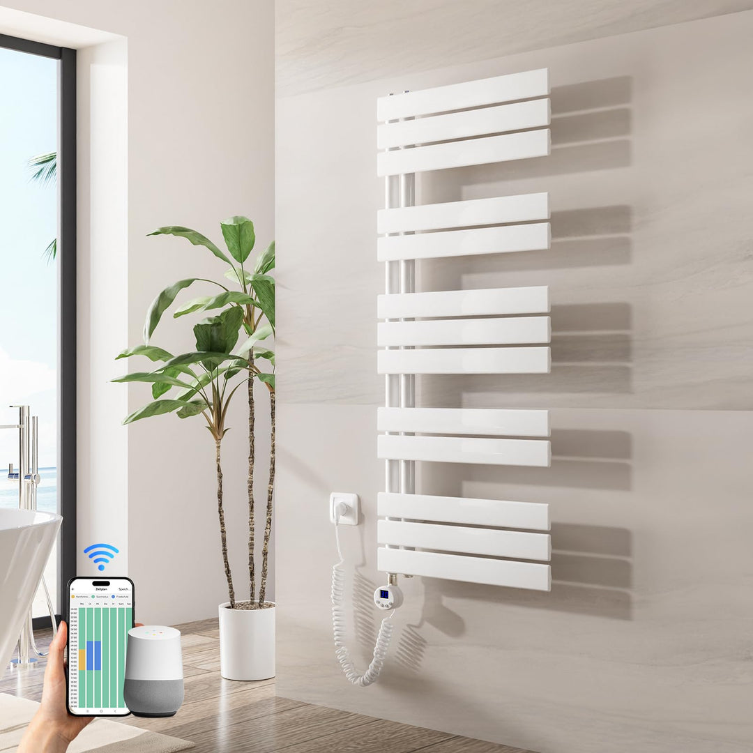Heilmetz Badheizkörper Elektrisch WiFi 1176 x 500 mm,Flach Bad Heizkörper mit Digitalem Thermostat,