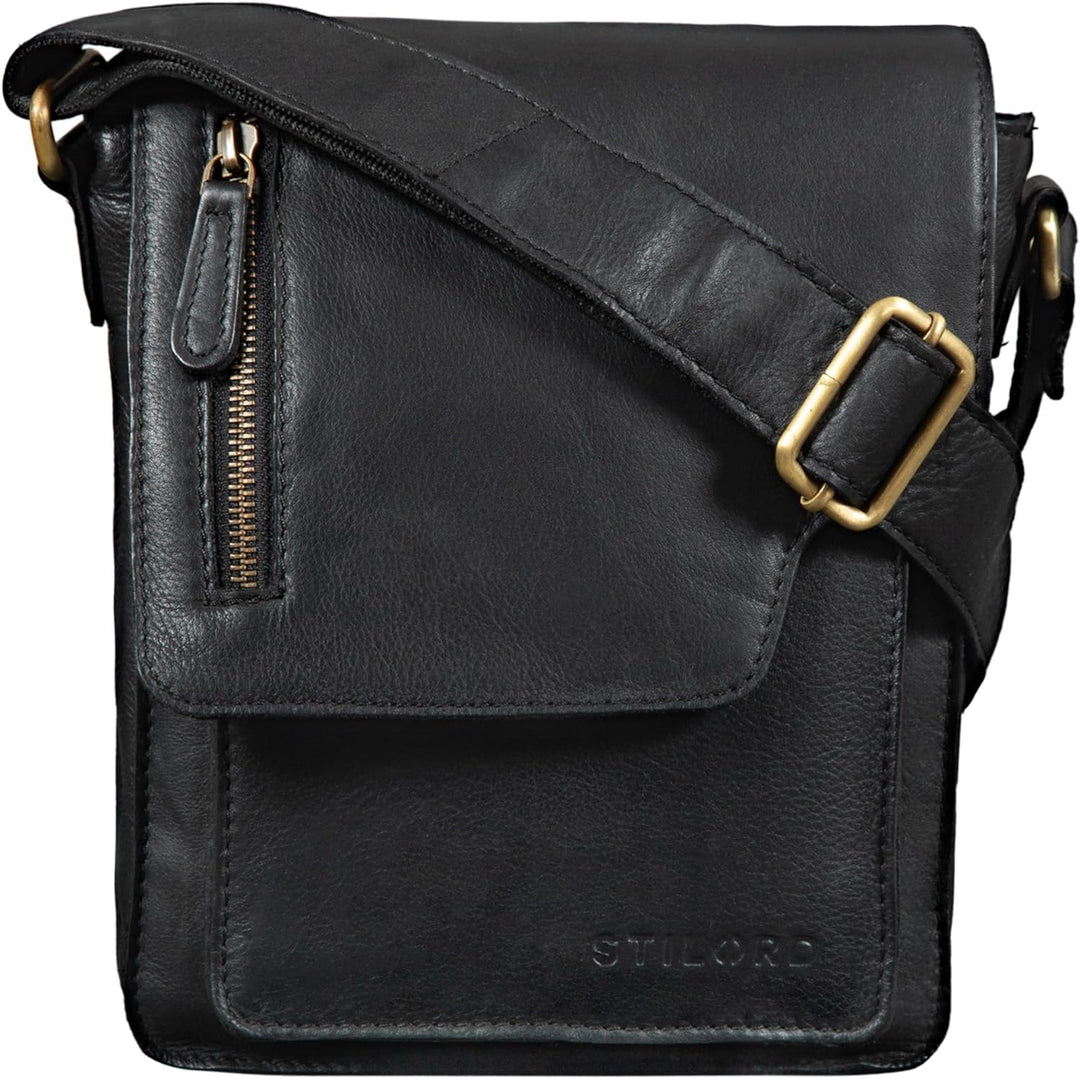 STILORD 'Pete' Umhängetasche Leder klein Männer Schultertasche Vintage Messenger Bag Herren 8,4 Zoll