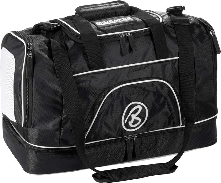 BRUBAKER 'Medium Base' Sporttasche 52 L mit grossem Nassfach als Bodenfach + Schuhfach - Schwarz Sch