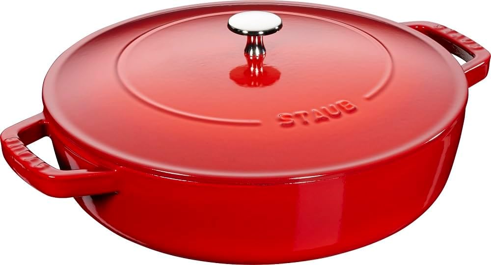 STAUB Gusseisen Bräter, Chistera Tropfenstruktur im Deckel, Rund 28 cm, 3,7 L, Für alle Herdarten ge