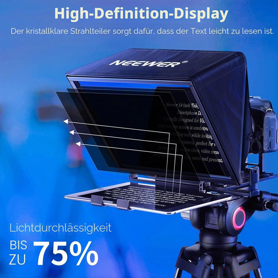 NEEWER Teleprompter X14 mit RT 110 Fernbedienung und APP Steuerung (Bluetooth Verbindung über NEEWER