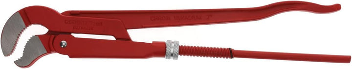 GEDORE red 45degree abgewinkelte Eck-Rohrzange, Spannweite 67 mm/2 Zoll, S-Maul, massiv, Zahnung ver