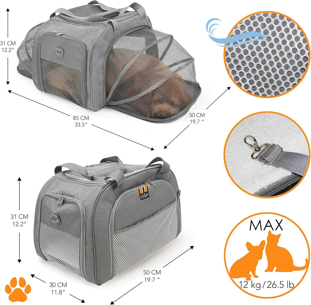 Modell CAR-GO Faltbare Hundebox und Transportbox für Katzen | ISOFIX für einfachen Einbau im Auto |