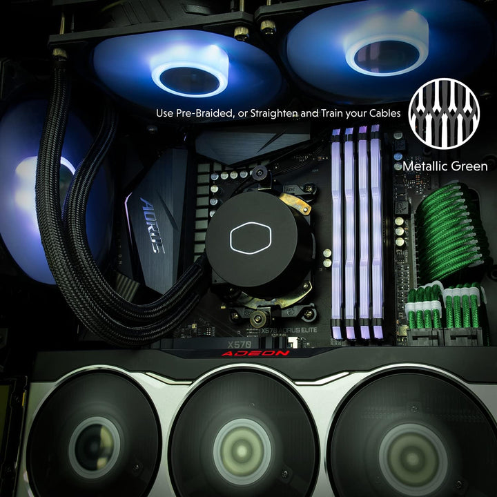 LINKUP - 50cm PSU Kabelverlängerung Ummantelt GPU Nach Mass PC Stromversorgung mit Kamm-Kit | 1x 24