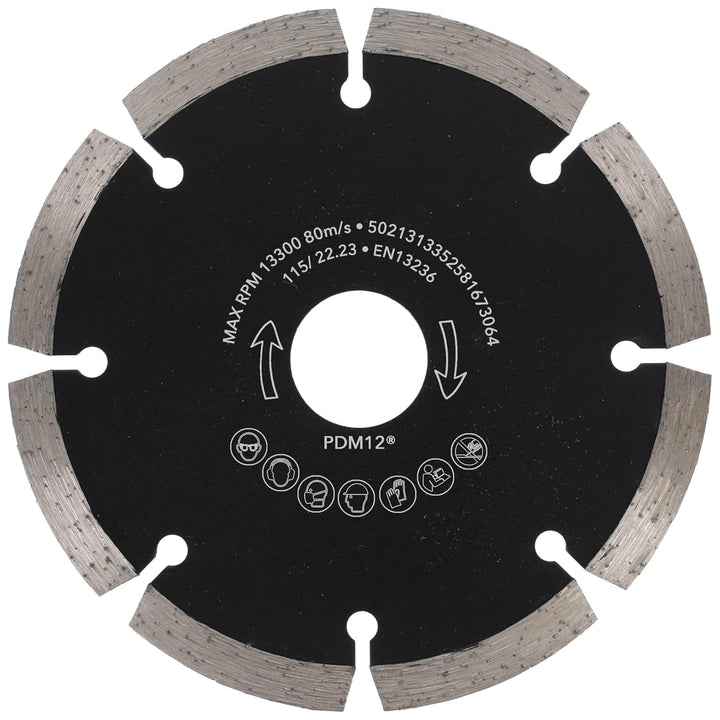 PRODIAMANT Diamantscheibe 115 mm x 22,2 mm Abrasiv für Strassen, Asphalt, Estrich, Leichtbeton, fris