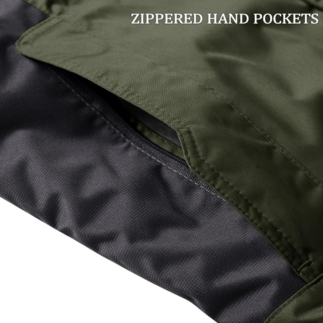 KEFITEVD Herren Winterjacke Wasserabweisende Warm Gefüttert Skijacke Outdoorjacke mit Abnehmbarer Ka